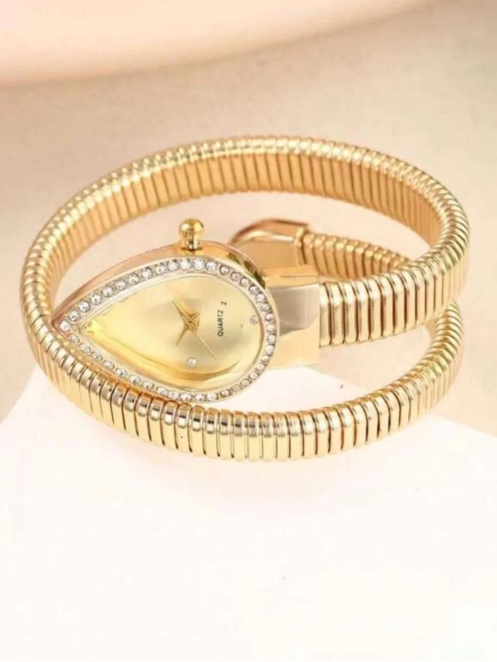 Luxe Sculptural Gold Coil Watch